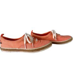 Helly Hansen Coraline Women Casual Sneakers Peach Striped & Raffia - Size 8 EUC